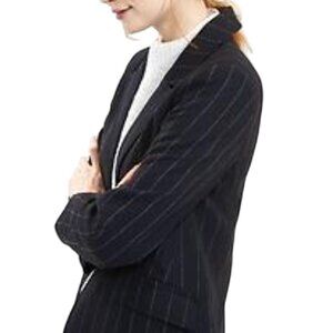 Banana Republic Navy Pinstripe Career Suiting Gray Blazer  Size 6
